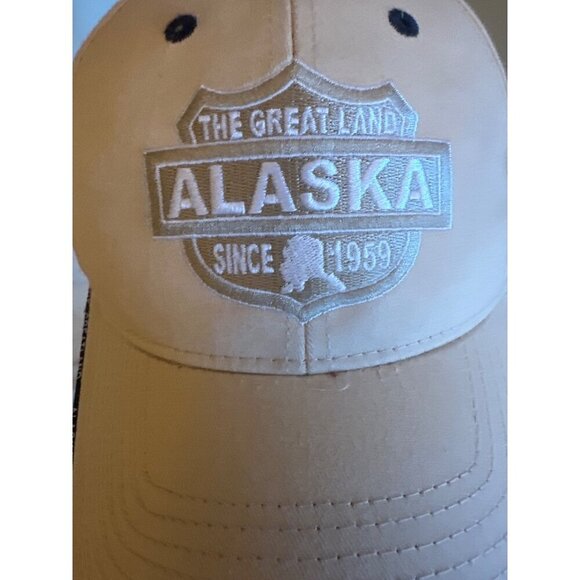 The Great land Alaska Cream Cotton Baseball Hat Cap Adjustable - Picture 2 of 5